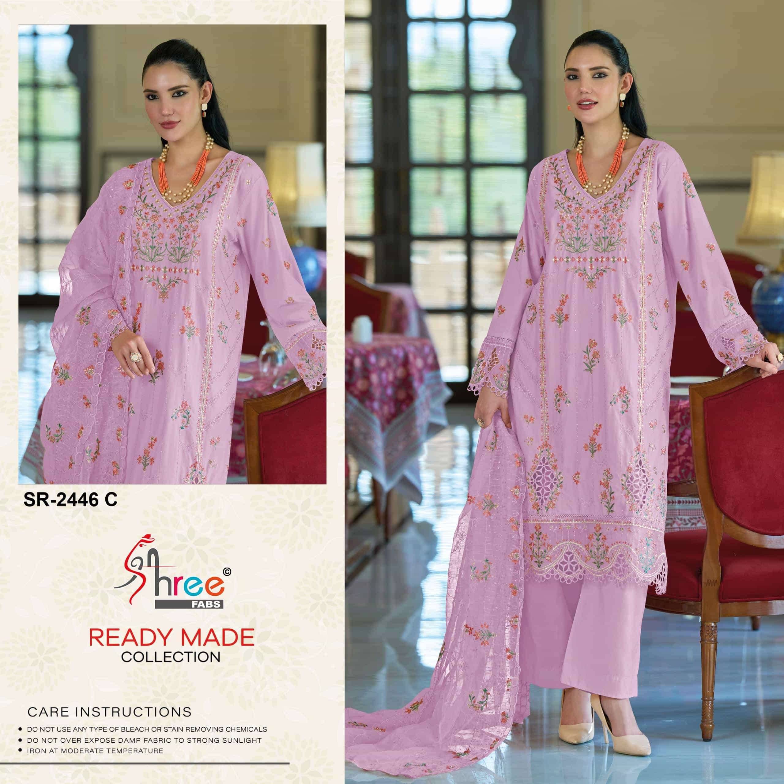 2446 Colors BY Shree fabs 2446 a TO 2446 d SERIES Pakistani Stylish Beautiful Colourful Printed & CAMRIC COTTON readymade Dresses At Wholesale Price